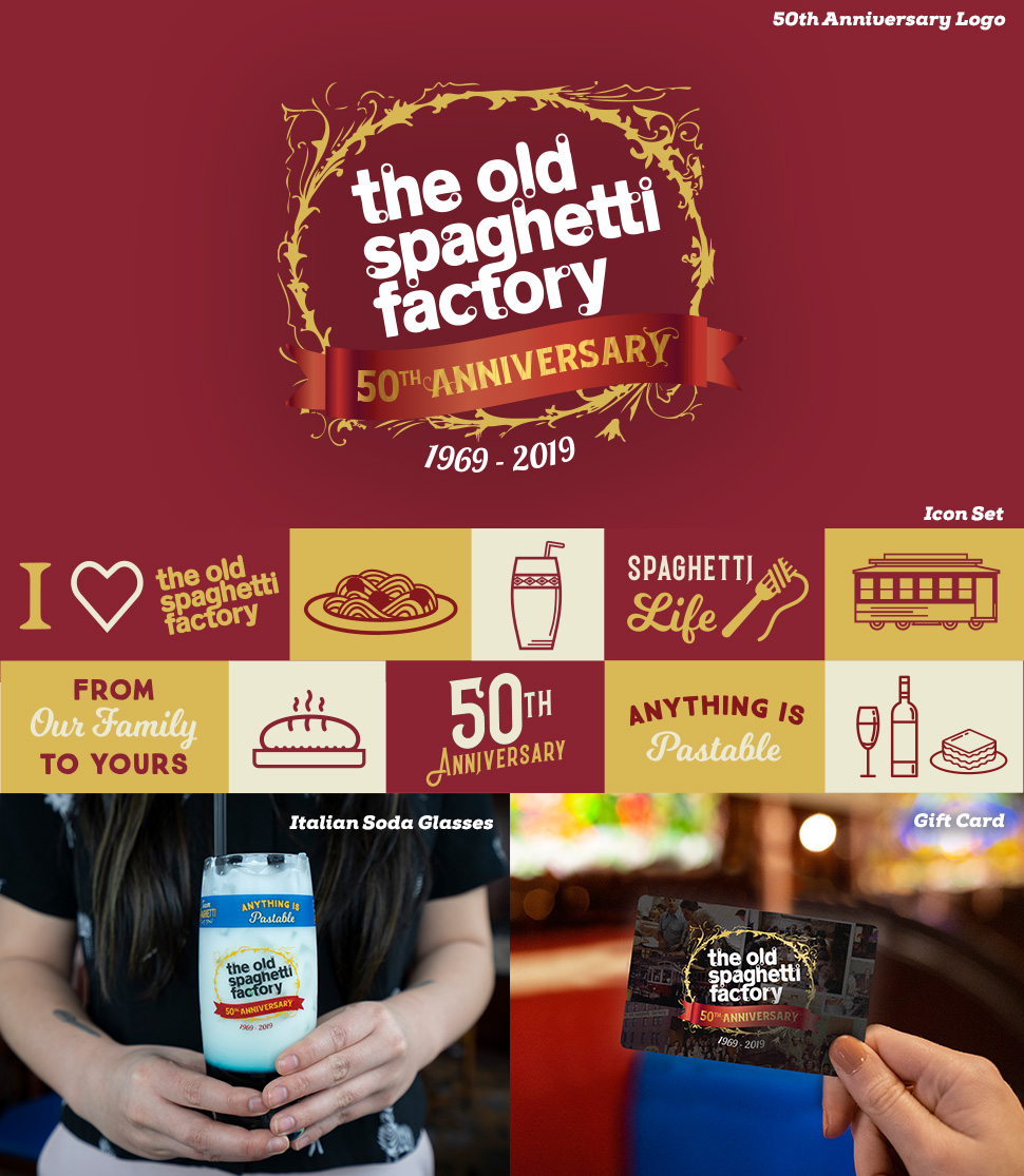 50th Anniversary logo for Old Spaghetti Factory