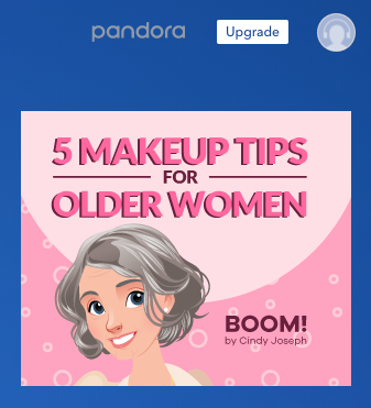 Image of ad with "5 Makeup Tips for Older Women" Headline