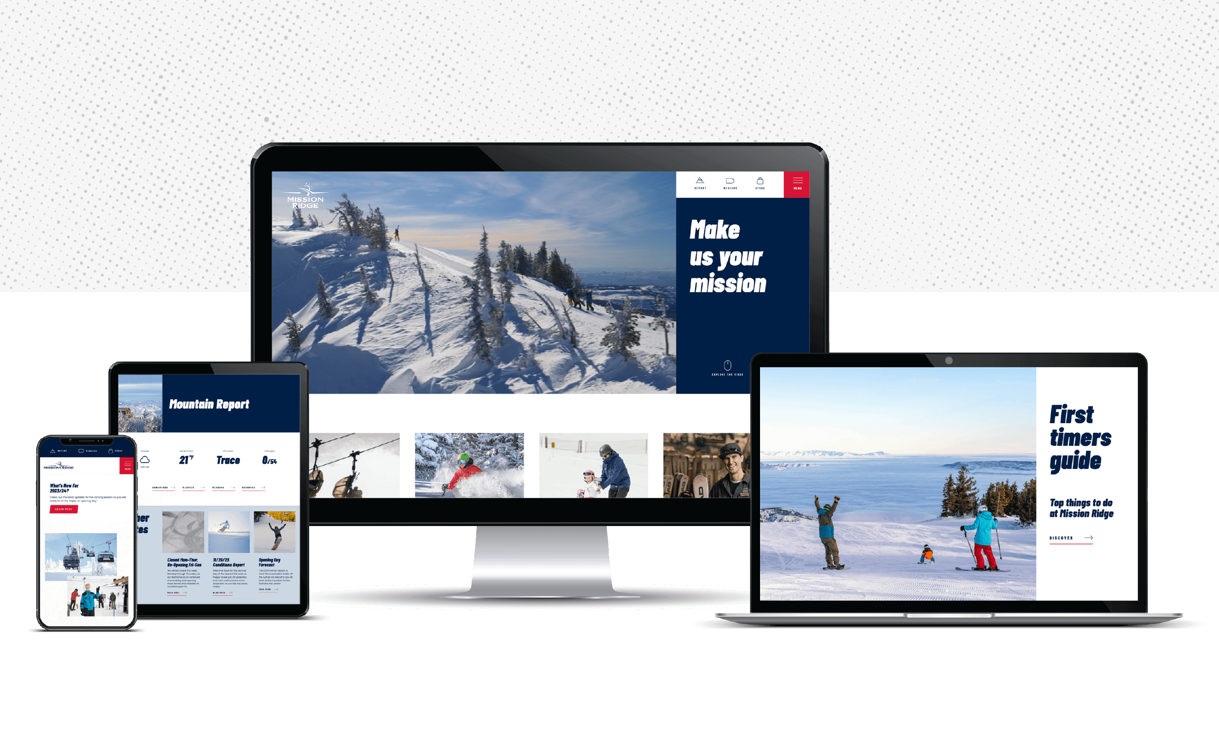 Mission ridge website on different electronic devices